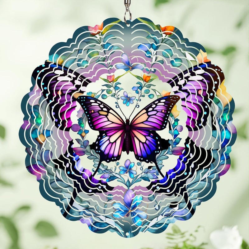 Opjoy Butterfly Wind Spinners Outdoor - 12 inch from Daughter, Birthday Gifts for Women, Butterflies Outdoor Hanging Wind Sculptures, Garden Decor for Outside, Patio, Yard, Lawn, Balcony - Image 1